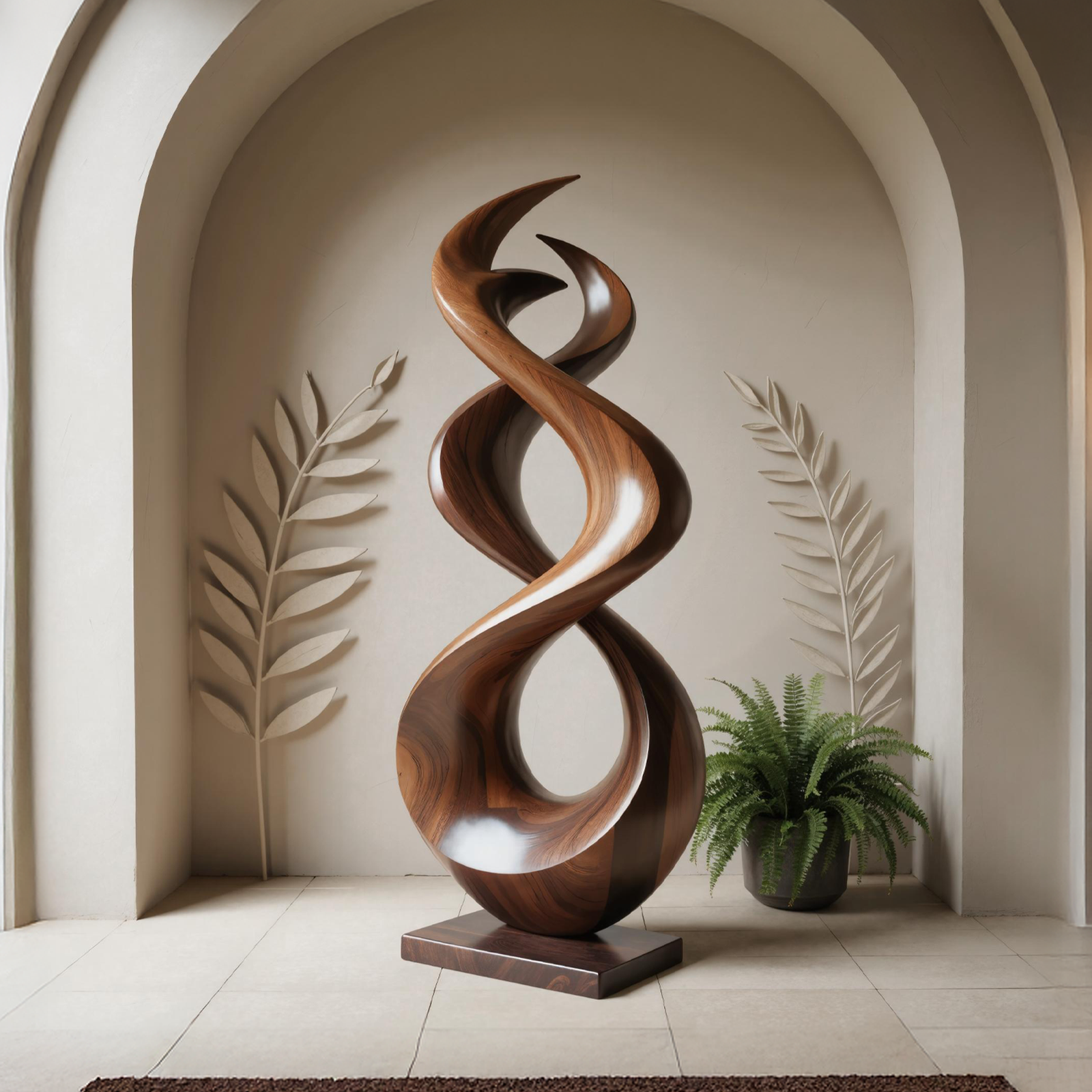 Thumbnail_d7406377-14d5-4649-9f2d-e1948fbd6b5f.png Rustic Abstract Sculpture For Outdoor Garden - Black 25"H x 14"W x 14"D - Image 1