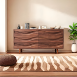 Modern Carved Wave Front Sideboard For Entryway Living Room - Black 47"W x 30"H x 14"D