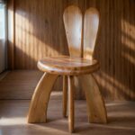 Whimsical Bunny Wood Kids Chair Playroom 14in