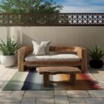 Rustic Wood Outdoor Sofa and Coffee Table Garden Set 35in