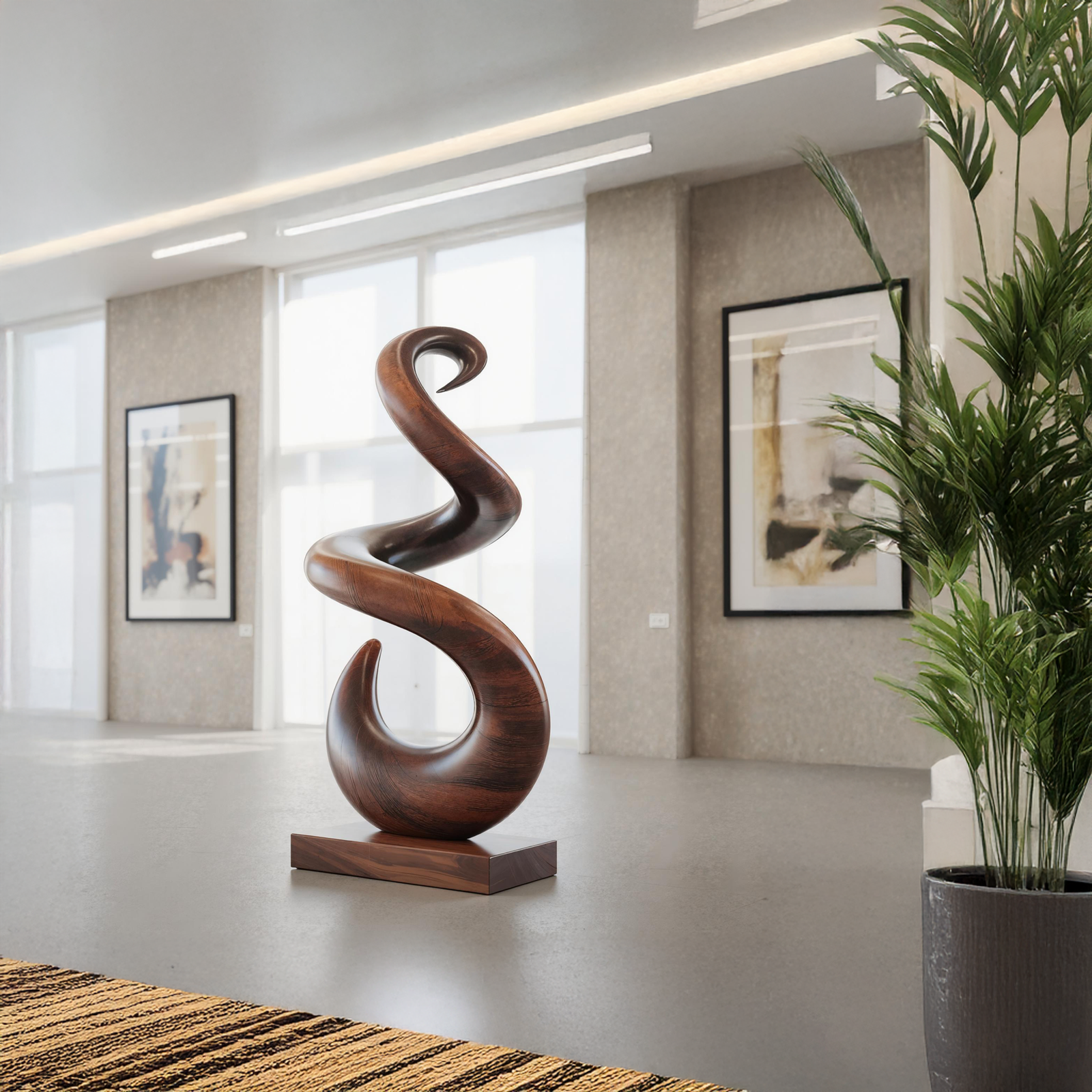 thumbnail_feae9018-99e1-4180-90cc-a6b24eeb4c98.png Hand Carved Abstract Wooden Sculpture For Yard Decor - Black 25"H x 14"W x 14"D - Image 1